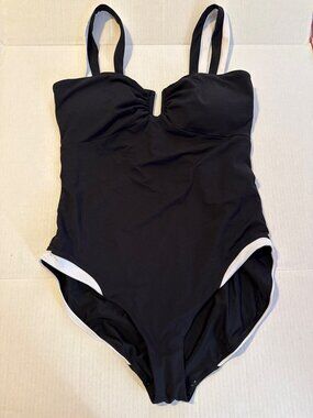CALIA Women's U-Bar Color Block One Piece Swimsuit Beach Pool Size 16